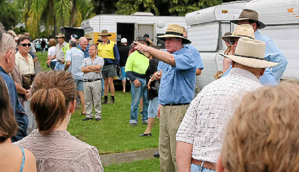 Sold! Kevin Cocciola auctions off caravans at the Lismore Tourist Caravan Park. Sold! Kevin Cocciola auctions off caravans at the Lismore Tourist Caravan Park.